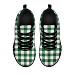 Green And White Buffalo Check Print Black Sneakers