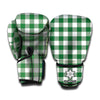 Green And White Buffalo Check Print Boxing Gloves
