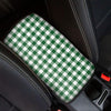 Green And White Buffalo Check Print Car Center Console Cover