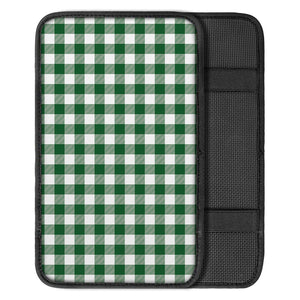 Green And White Buffalo Check Print Car Center Console Cover