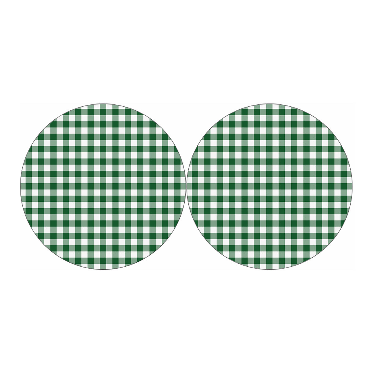 Green And White Buffalo Check Print Car Coasters