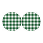 Green And White Buffalo Check Print Car Coasters