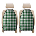 Green And White Buffalo Check Print Car Seat Organizers