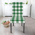 Green And White Buffalo Check Print Dining Chair Slipcover