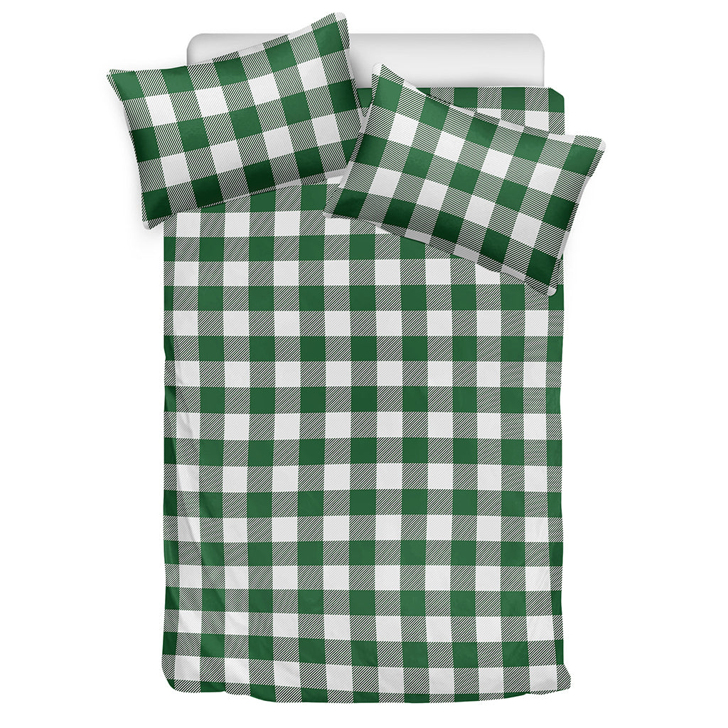 Green And White Buffalo Check Print Duvet Cover Bedding Set