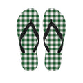Green And White Buffalo Check Print Flip Flops