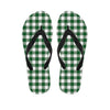 Green And White Buffalo Check Print Flip Flops