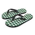 Green And White Buffalo Check Print Flip Flops