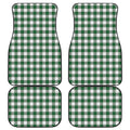 Green And White Buffalo Check Print Front and Back Car Floor Mats