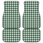 Green And White Buffalo Check Print Front and Back Car Floor Mats