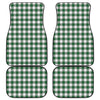 Green And White Buffalo Check Print Front and Back Car Floor Mats