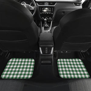 Green And White Buffalo Check Print Front and Back Car Floor Mats