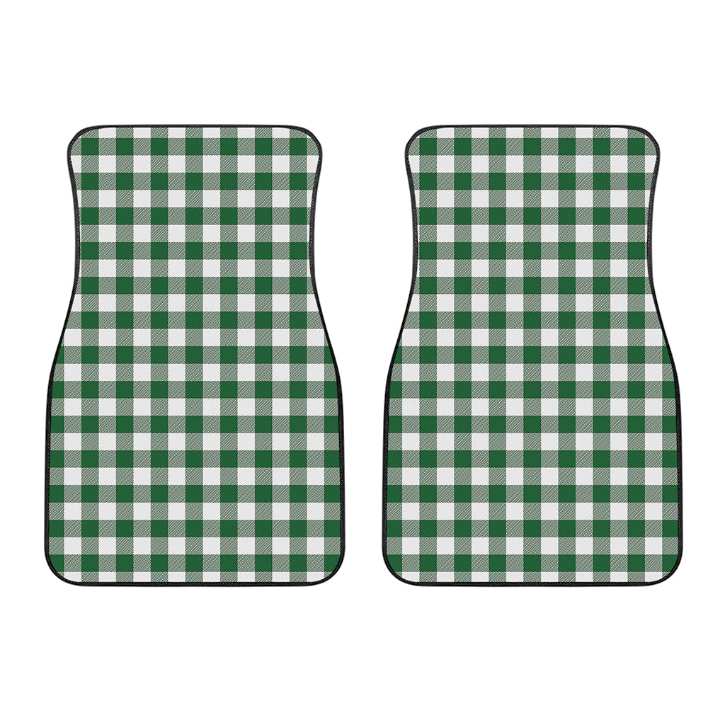 Green And White Buffalo Check Print Front Car Floor Mats