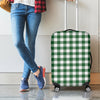 Green And White Buffalo Check Print Luggage Cover