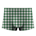 Green And White Buffalo Check Print Men's Boxer Briefs