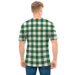 Green And White Buffalo Check Print Men's T-Shirt