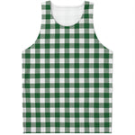 Green And White Buffalo Check Print Men's Tank Top