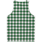 Green And White Buffalo Check Print Men's Tank Top
