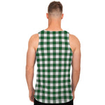 Green And White Buffalo Check Print Men's Tank Top