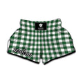 Green And White Buffalo Check Print Muay Thai Boxing Shorts