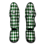 Green And White Buffalo Check Print Muay Thai Shin Guard