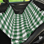 Green And White Buffalo Check Print Pet Car Back Seat Cover