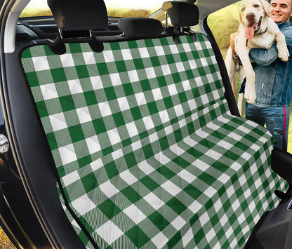 Green And White Buffalo Check Print Pet Car Back Seat Cover