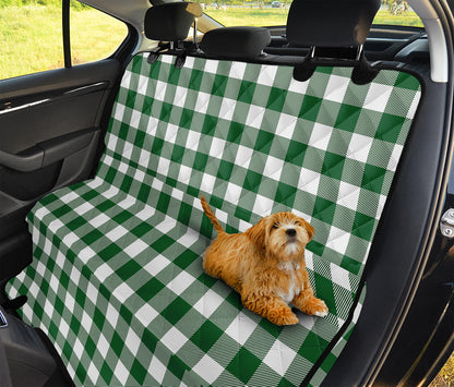 Green And White Buffalo Check Print Pet Car Back Seat Cover