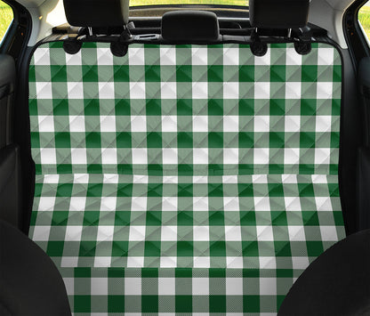 Green And White Buffalo Check Print Pet Car Back Seat Cover