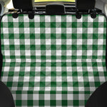 Green And White Buffalo Check Print Pet Car Back Seat Cover