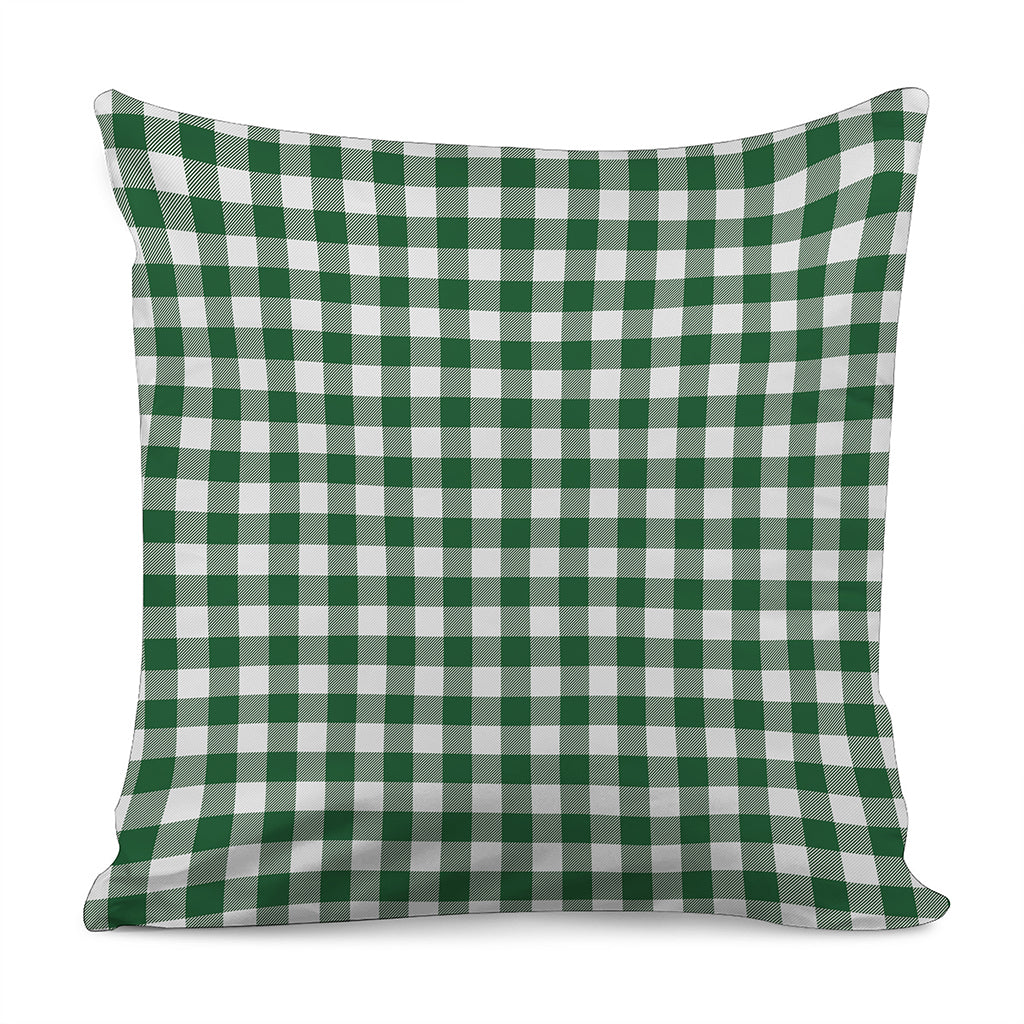 Green And White Buffalo Check Print Pillow Cover