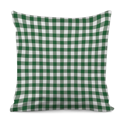 Green And White Buffalo Check Print Pillow Cover