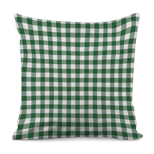 Green And White Buffalo Check Print Pillow Cover