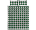 Green And White Buffalo Check Print Quilt Bed Set