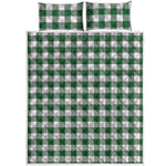 Green And White Buffalo Check Print Quilt Bed Set