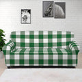 Green And White Buffalo Check Print Sofa Cover