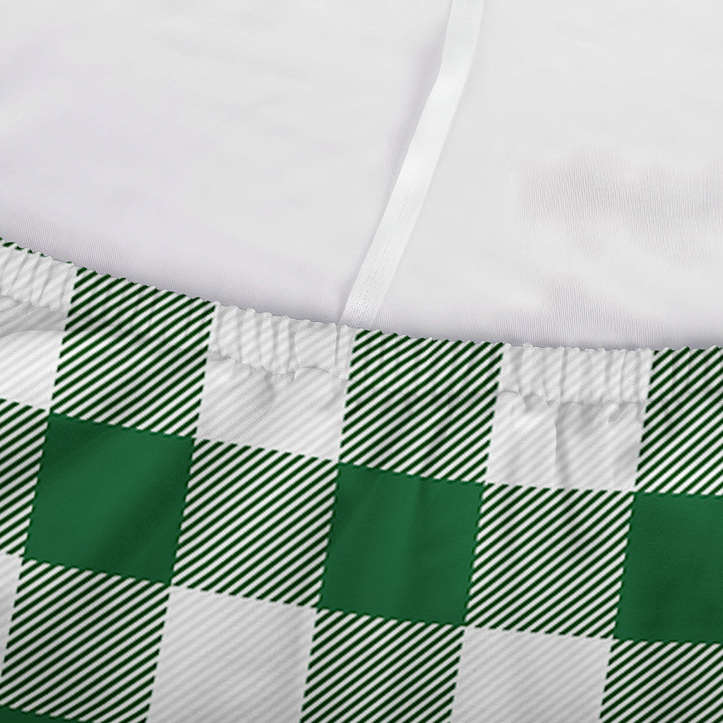 Green And White Buffalo Check Print Sofa Cover
