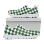 Green And White Buffalo Check Print White Sneakers