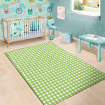 Green And White Check Pattern Print Area Rug