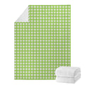 Green And White Check Pattern Print Blanket