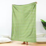 Green And White Check Pattern Print Blanket