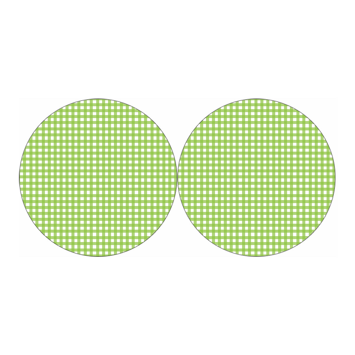 Green And White Check Pattern Print Car Coasters