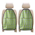 Green And White Check Pattern Print Car Seat Organizers