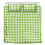Green And White Check Pattern Print Duvet Cover Bedding Set