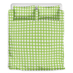 Green And White Check Pattern Print Duvet Cover Bedding Set