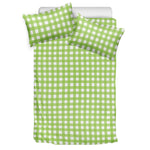 Green And White Check Pattern Print Duvet Cover Bedding Set