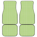 Green And White Check Pattern Print Front and Back Car Floor Mats