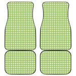 Green And White Check Pattern Print Front and Back Car Floor Mats