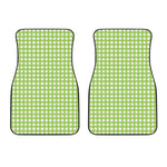Green And White Check Pattern Print Front Car Floor Mats