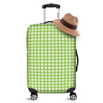 Green And White Check Pattern Print Luggage Cover